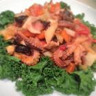 Mediterranean Octopus with olives and kale
