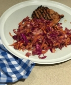 Grilled chicken thigh and coleslaw with miso sauce
