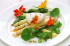 Asparagus egg and nasturtium salad