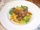 Turkish Pearl Couscous Pilaf with Spicy Grilled Lamb