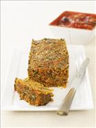 Veggie and Nut Loaf with Tomato and Olive sauce