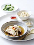 Hainan chicken with rice & chilli sauce