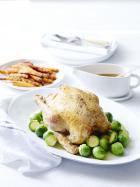 Roast Chicken with Carrots and Brussels Sprouts