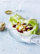 Beetroot with chicken mango and feta cups