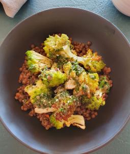 Warm winter lentil and Romanesco salad