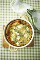 Pea and Goats Cheese Frittata