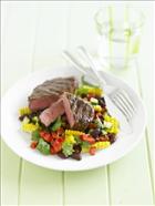 Grilled Sirloin with Kidney Bean Salsa