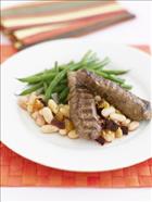 Seared Lamb with Plum and Cannellini Beans