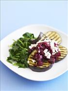 Chargrilled Eggplant, English spinach and Goat’s Feta with Beetroot Relish