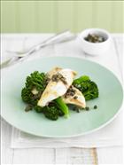 Grilled Dory with Broccolini, Capers and Anchovies