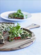 Roast Capsicum and Pesto Tart with Spelt and Amaranth Pastry